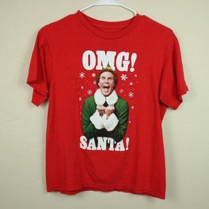 Elf Movie OMG! Santa Graphic TShirt Red Funny